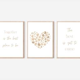 Beige Quote Prints, Neutral Living Room Print, Hearts Bedroom Wall Art, Inspirational, Positive, Affirmations, Motivational Message Poster - thumbnail 3