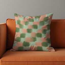 Pastel Green Blush Cushion Cover, Abstract Check Pillow Case, Soft Modern Decorative Sofa Throw Pillowcase - thumbnail 4
