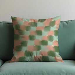 Pastel Green Blush Cushion Cover, Abstract Check Pillow Case, Soft Modern Decorative Sofa Throw Pillowcase - thumbnail 2