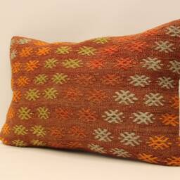 Turkish Kilim Pillow, 16x24 Handwoven Decorative Throw Bohemian Pillow, Sofa Cushion Cover 4Kaf-135 - thumbnail 3