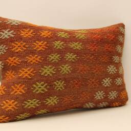 Turkish Kilim Pillow, 16x24 Handwoven Decorative Throw Bohemian Pillow, Sofa Cushion Cover 4Kaf-135 - thumbnail 2
