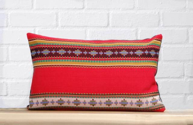 Red Ribbed Southwestern Pillow - image 1