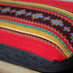 Red Ribbed Southwestern Pillow - thumbnail 3