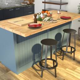 Stand Alone Island Kitchen Breakfast Bar Unit With Storage - thumbnail 2