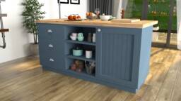 Stand Alone Island Kitchen Breakfast Bar Unit With Storage - thumbnail 1