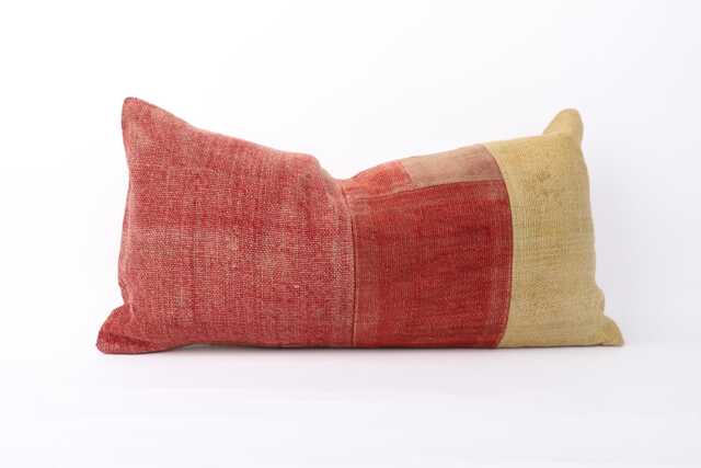 Bohemian Kilim Lumbar Pillow Turkish Ethnic Sofa Cushion - 12x24 - image 1