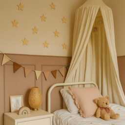 Wooden Stars - Boho Nursery Star Decor Theme Wall Decal Girls Bedroom Sticker - thumbnail 1
