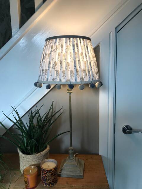 Peony & Sage Pleated French Drum Bobble Lampshade - image 1
