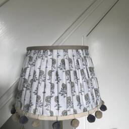 Peony & Sage Pleated French Drum Bobble Lampshade - thumbnail 3