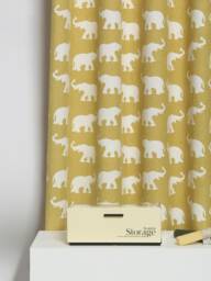 Elephant Parade Curtain, Kids Room Nursery Blackout Thermal Darkening Custom 1Pc - thumbnail 1