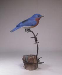Eastern Bluebird Male Wooden Carved Bird - thumbnail 1