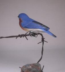Eastern Bluebird Male Wooden Carved Bird - thumbnail 2