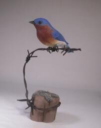 Eastern Bluebird Male Wooden Carved Bird - thumbnail 3
