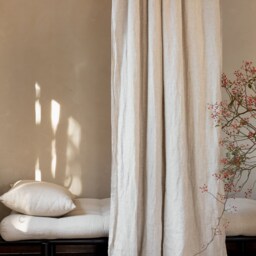 Medium Weight Linen Curtains in Nut Brown Melange & Other - thumbnail 4