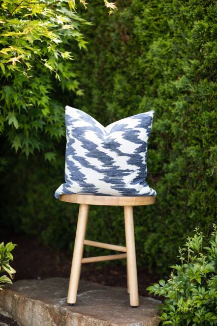 Delta -- Indoor/Outdoor Indigo & White Abstract Pillow Cover ??? Outdoor & Lumbar - image 1