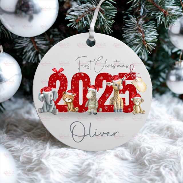 Personalised Kids Christmas Decoration - Grandson First Gift Granddaughter 1St Bauble Stocking Filler Eve Box - image 1