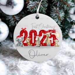 Personalised Kids Christmas Decoration - Grandson First Gift Granddaughter 1St Bauble Stocking Filler Eve Box - thumbnail 1