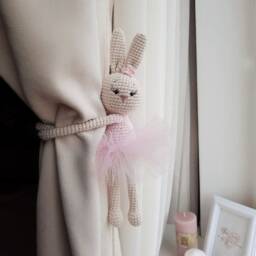 Ballerina Bunny Curtain Tieback Rabbit Tie Back Nursery Animal Bunny Nursery Decor - thumbnail 3