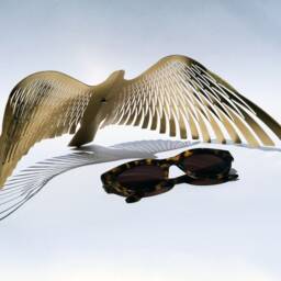 Large Kinetic Brass Bird Sculpture, Golden Hanging Metal Art, Kirigami Inspired Mobile - thumbnail 2