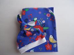 Birds Baby Blanket & Newborn Hat Set. Take Home Shower Gift. Photo Prop. Swaddle & Set - thumbnail 1