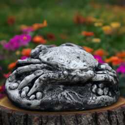 Outdoor Crab Sculpture Concrete Figurine Stone Animal Statue Garden Water Ornament Front Door Decoration Handmade Art Gift - thumbnail 2