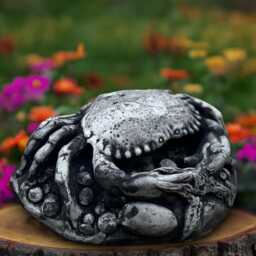 Outdoor Crab Sculpture Concrete Figurine Stone Animal Statue Garden Water Ornament Front Door Decoration Handmade Art Gift - thumbnail 3