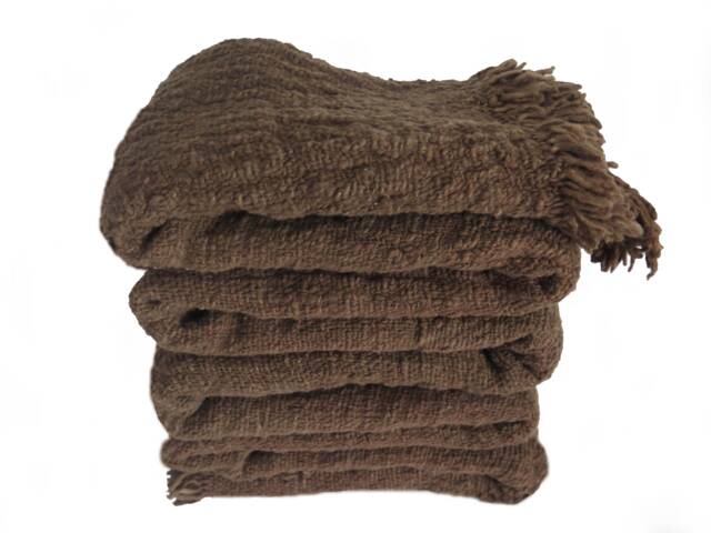 Brown Throw Blanket, Handwoven Hand Dyed Sofa Throw, Sustainably & Ethically Handmade, Fairtrade Home Decor, Groomsmen Gifts - image 1