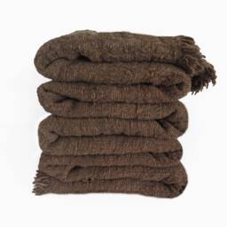 Brown Throw Blanket, Handwoven Hand Dyed Sofa Throw, Sustainably & Ethically Handmade, Fairtrade Home Decor, Groomsmen Gifts - thumbnail 3