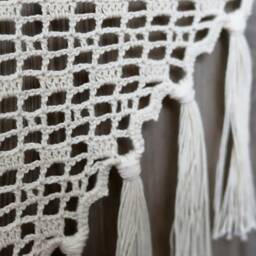 Crochet Lace Wall Hanging Boho Tassel Home Decor - thumbnail 2