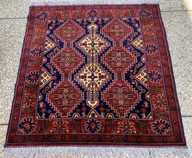 Handmade Afghan Wool Rug Tribal Oriental Square Carpet - 4.7 X 4.4 Ft - image 1