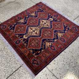 Handmade Afghan Wool Rug Tribal Oriental Square Carpet - 4.7 X 4.4 Ft - thumbnail 3