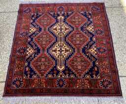 Handmade Afghan Wool Rug Tribal Oriental Square Carpet - 4.7 X 4.4 Ft - thumbnail 1