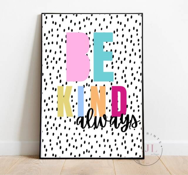 Kind Wall Print - Bright Sporty Dalmatian Decor Rainbow