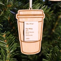 Coffee Ornament, Homemade Christmas Ornaments, Personalized Gifts For Lovers, Custom Wooden Xmas Friends, Stocking Stuffers - thumbnail 4