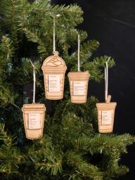 Coffee Ornament, Homemade Christmas Ornaments, Personalized Gifts For Lovers, Custom Wooden Xmas Friends, Stocking Stuffers