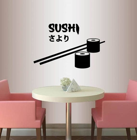In-Style Decals Wall Vinyl Decal Home Decor Art Sticker Sushi Sign Japanese Food Restaurant Shop Business Stylish Mural Removable Design 465 - image 1