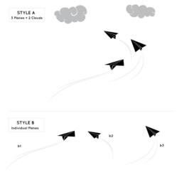 Paper Airplanes - Wall Decal Custom Vinyl Art Stickers - thumbnail 2