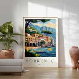 Sorrento Italy Travel Poster Amalfi Coast Wall Art - thumbnail 2