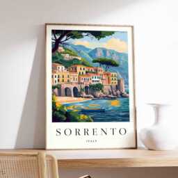 Sorrento Italy Travel Poster Amalfi Coast Wall Art - thumbnail 1