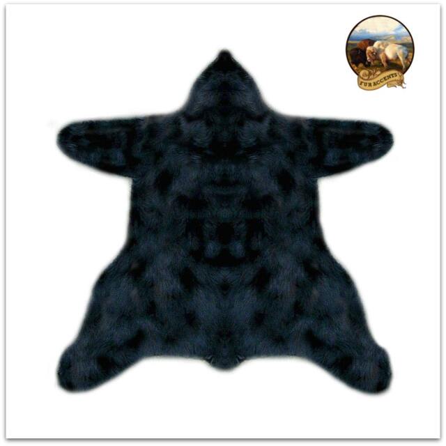 Faux Fur Bear Skin Rug - Thick Soft & Realistic 9 Great Colors Sizes Shaggy Shag Designer Rugs Accents Usa - image 1