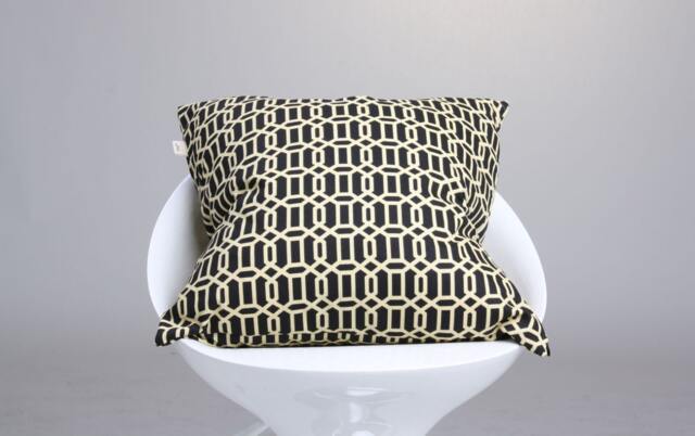 Geometric Pillow Cover, Black Yellow Pillow, Decorative Throw Contemporary Accent Modern - image 1