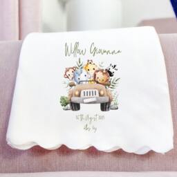 Personalised Cushion, Safari Nursery, Blanket, New Baby Gift, Christmas Gifts, Baby Shower Gifts, Newborn Announcement - thumbnail 2