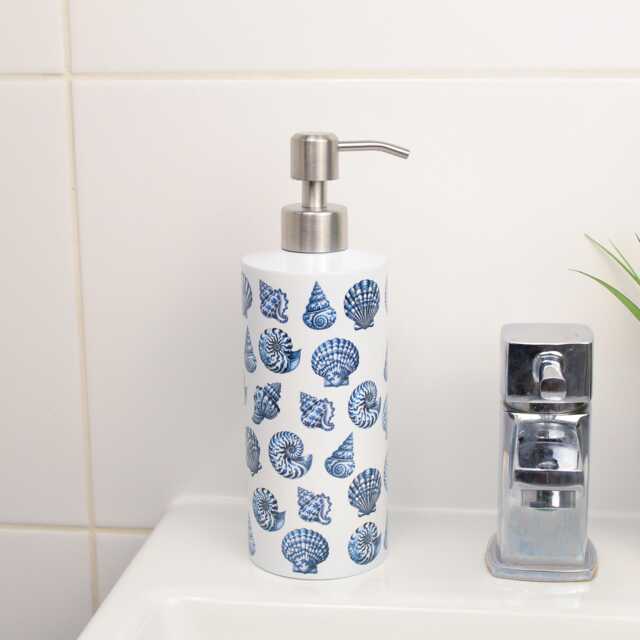 Blue Seashells Soap Dispenser - Coastal Home D??cor Bathroom Gifts - image 1