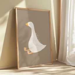 Silly Goose Print Quirky Kids Wall Art - thumbnail 1
