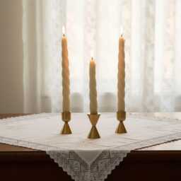 Reversible Brass Taper Candle Holder - Modern Metal Table Accent Wedding & Event Decor - thumbnail 2