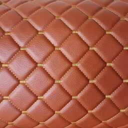 Cognac Embroidered Faux Leather & Half Mustard Color Velvet Pillow Cover/Car Pillows-Yacht Cushions-Yacht Decor/Housewarming Gift-1Qty - thumbnail 4