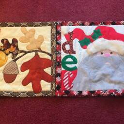 Set Of 12 Calendar Quilts Custom Mini Applique' Hanging For Front Door 11.5 X Inch Decor Holiday Door, Wall, Room Decorations - thumbnail 4