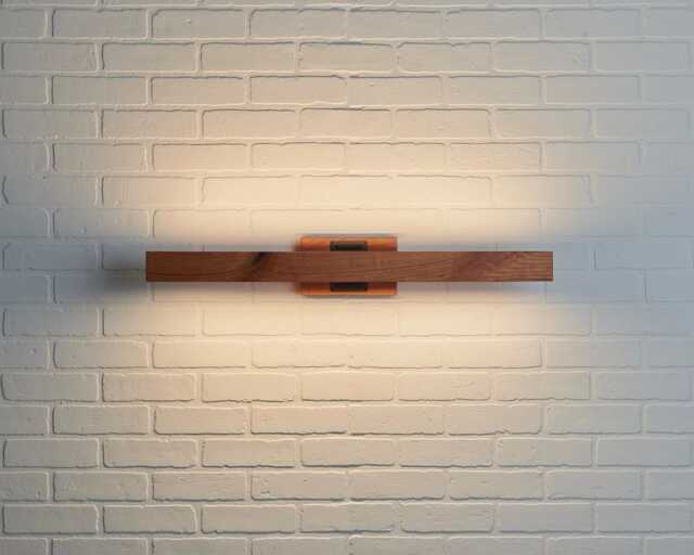 Seks Vanity - Square-End Solid Wood Up/Down Bathroom Light - image 1