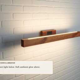 Seks Vanity - Square-End Solid Wood Up/Down Bathroom Light - thumbnail 2