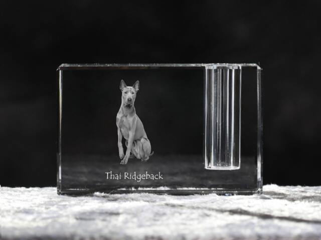 Thai Ridgeback, Crystal Pen Holder With Dog, Souvenir, Decoration, Limited Edition, Collection - image 1